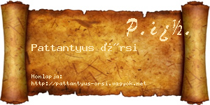 Pattantyus Örsi névjegykártya
